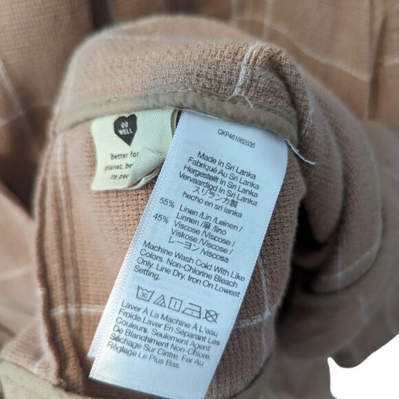 Madewell Breezewoven Larsen Blazer in Windowpane Size M Linen Blend Sandstone - Picture 6 of 7